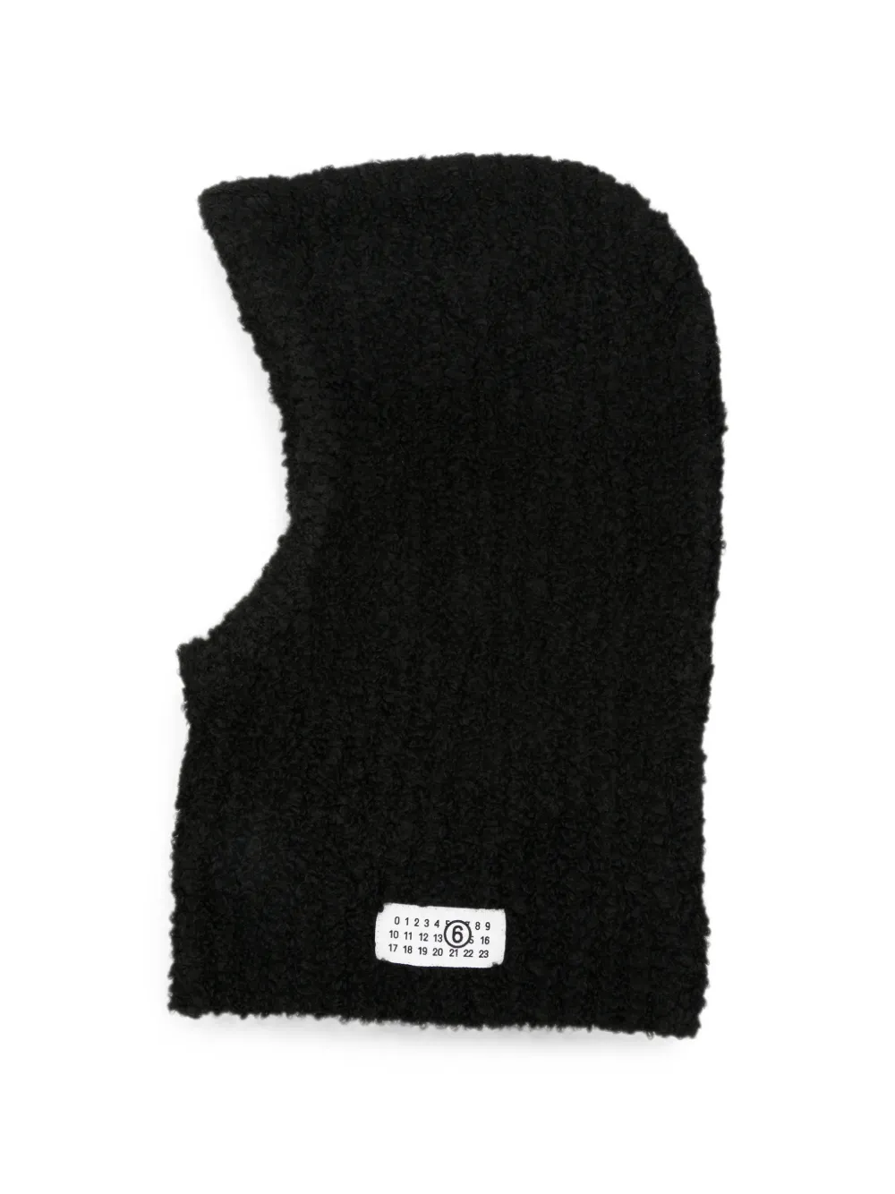 MM6 Maison Margiela logo-patch bouclé balaclava - Nero