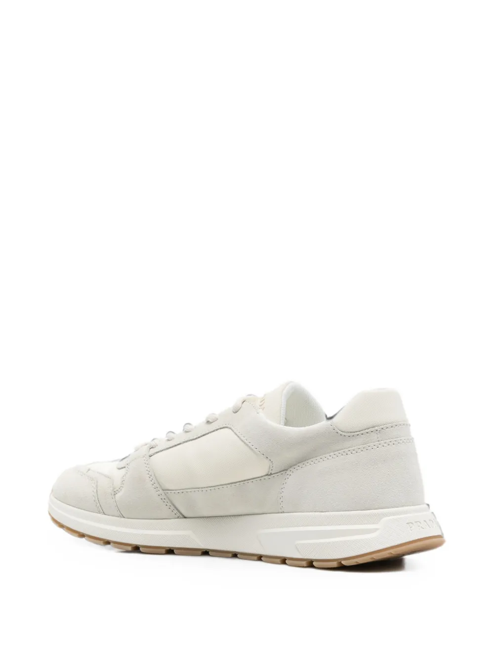 Prada logo-plaque sneakers Beige