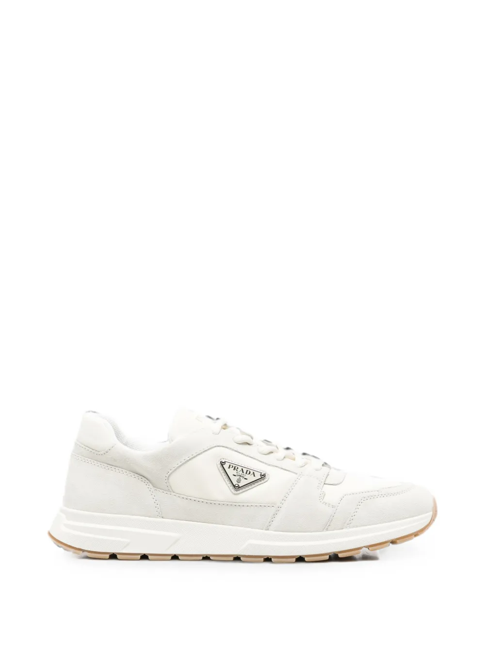 Prada logo-plaque sneakers Beige