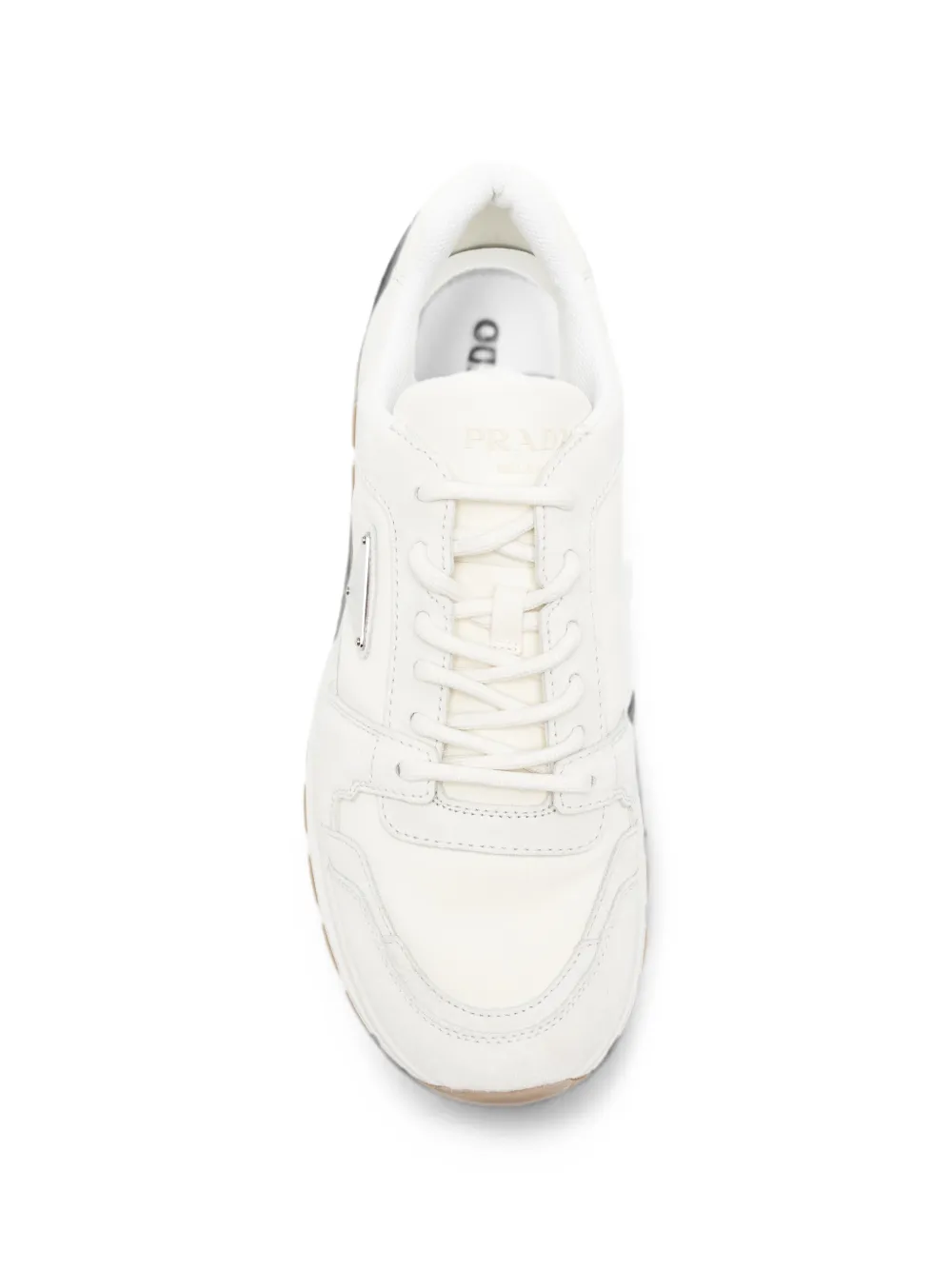 Prada logo-plaque sneakers Beige