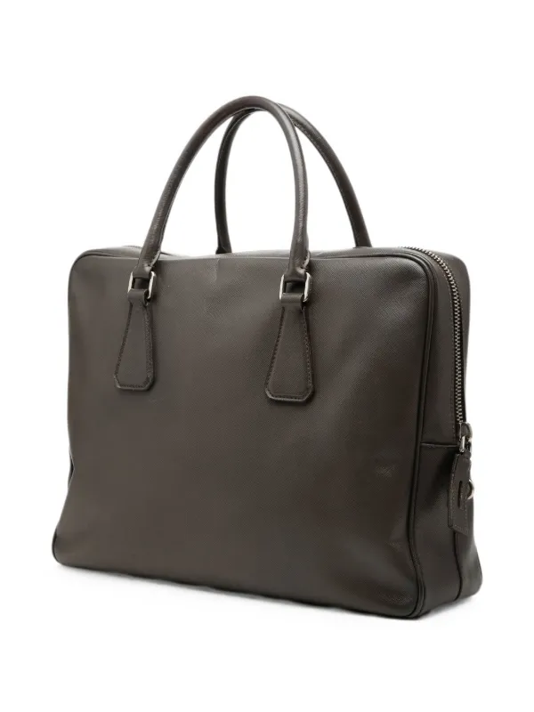 Prada Pre-Owned 2010-2026 サフィアーノ ビジネスバッグ | グレー