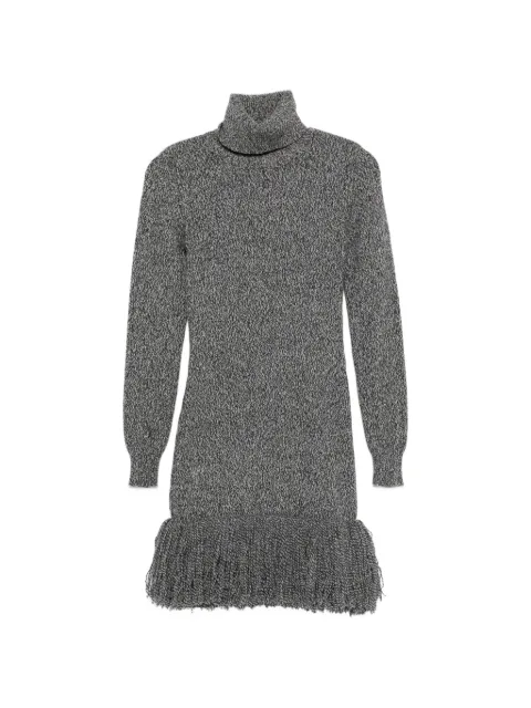 ELY ELY roll-neck fringed mini dress