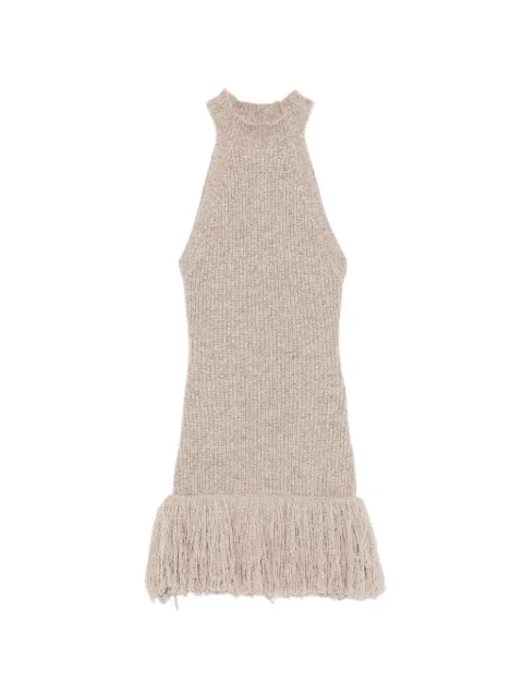 ELY ELY fringe-trim ribbed-knit mini dress