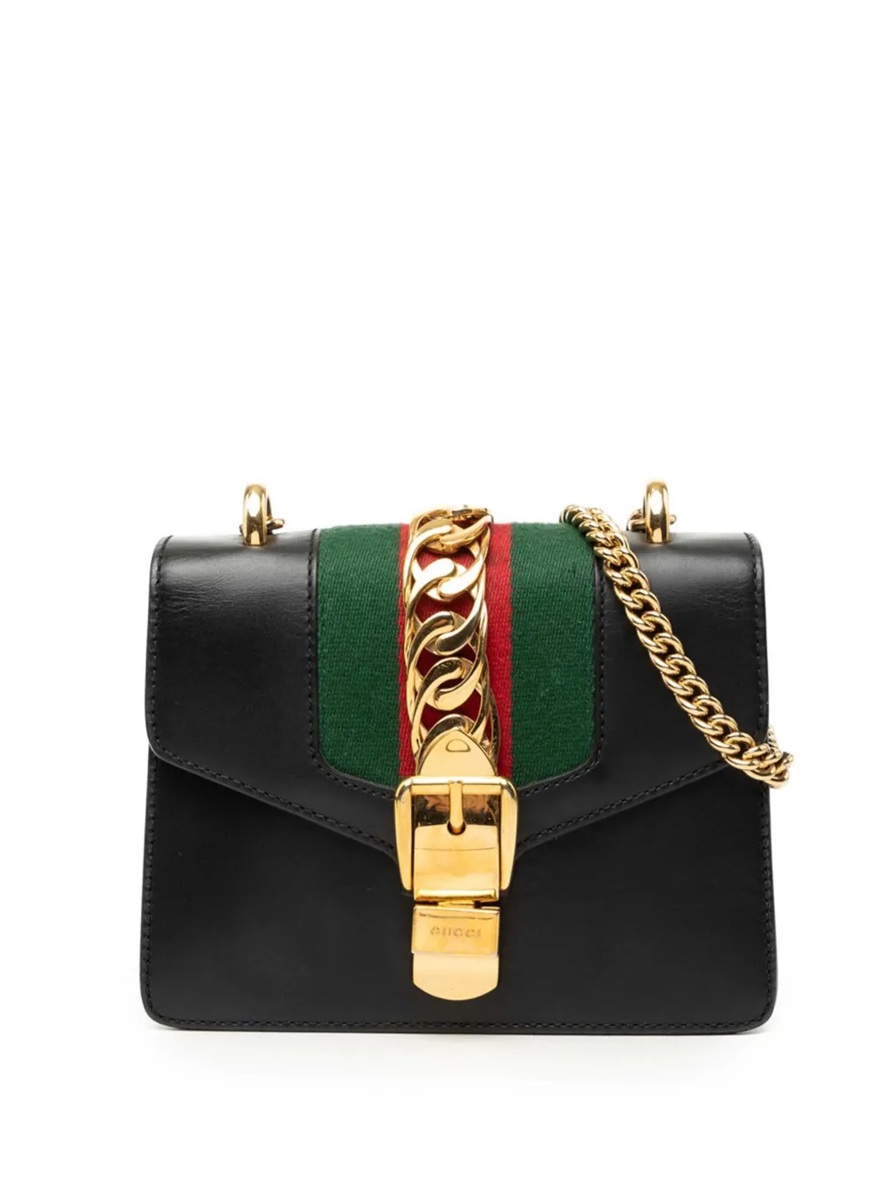 Gucci Pre-Owned 2016-2026 mini Sylvie Satchel-Tasche mit Kette - Schwarz