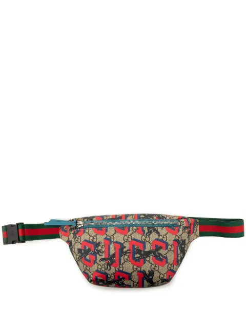 Gucci Pre-Owned 2016-2026 Kids GG Supreme Web Tiger belt bag