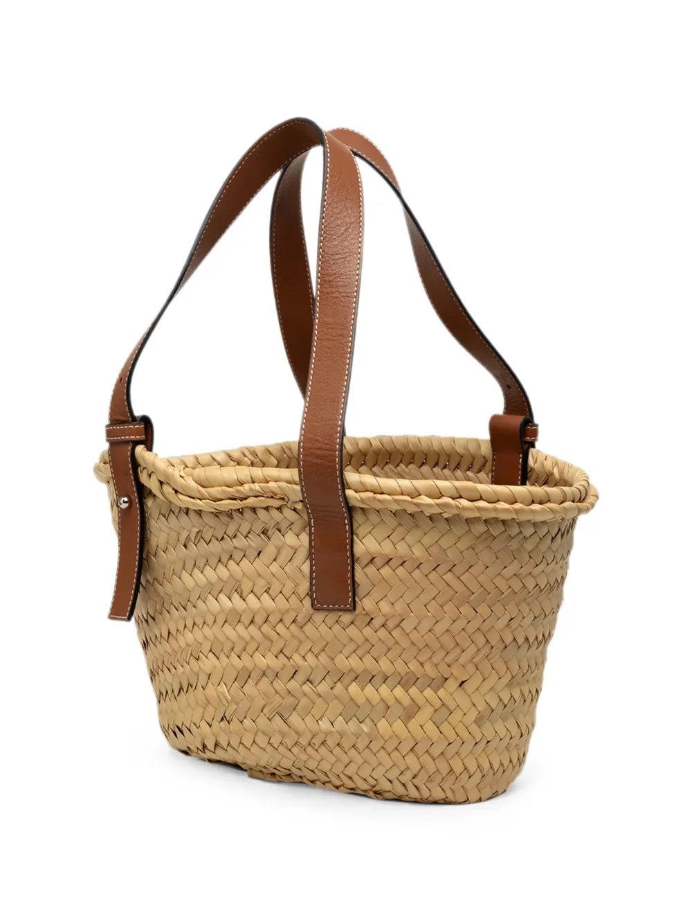 Loewe Pre-Owned 2018 Small Raffia Anagram Basket tote bag - Nude