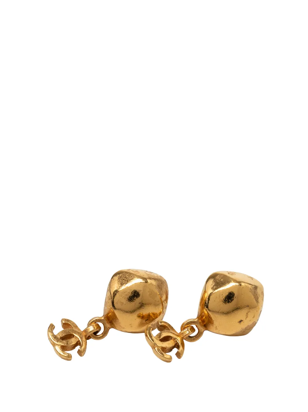 CHANEL Pre-Owned 1998 CC Gold Plated Dangling Push Back Earrings costume earrings - Oro