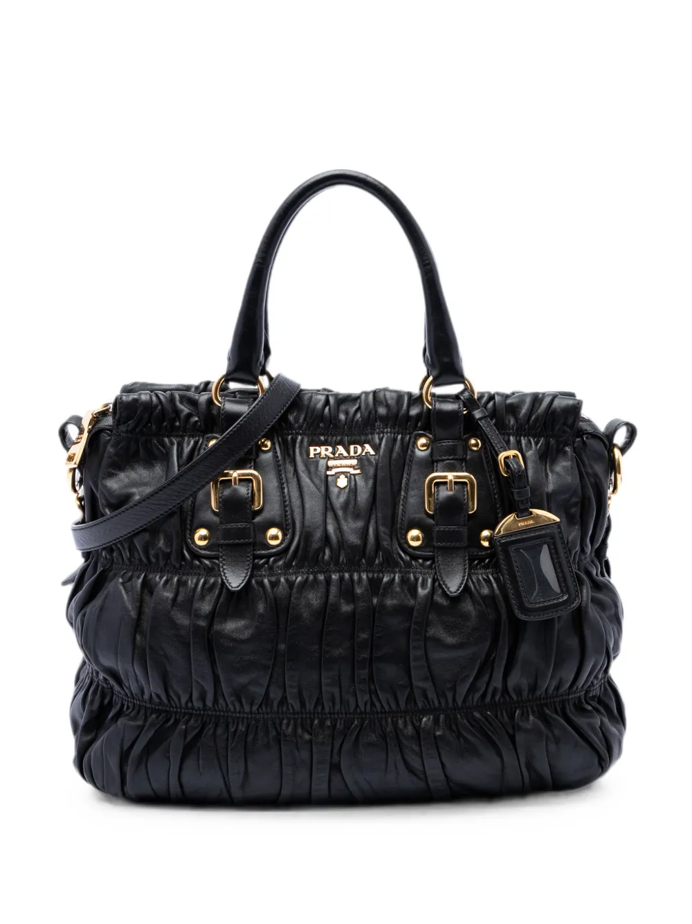 Prada Pre-Owned 2010-2026 Nappa Gaufre satchel - Schwarz