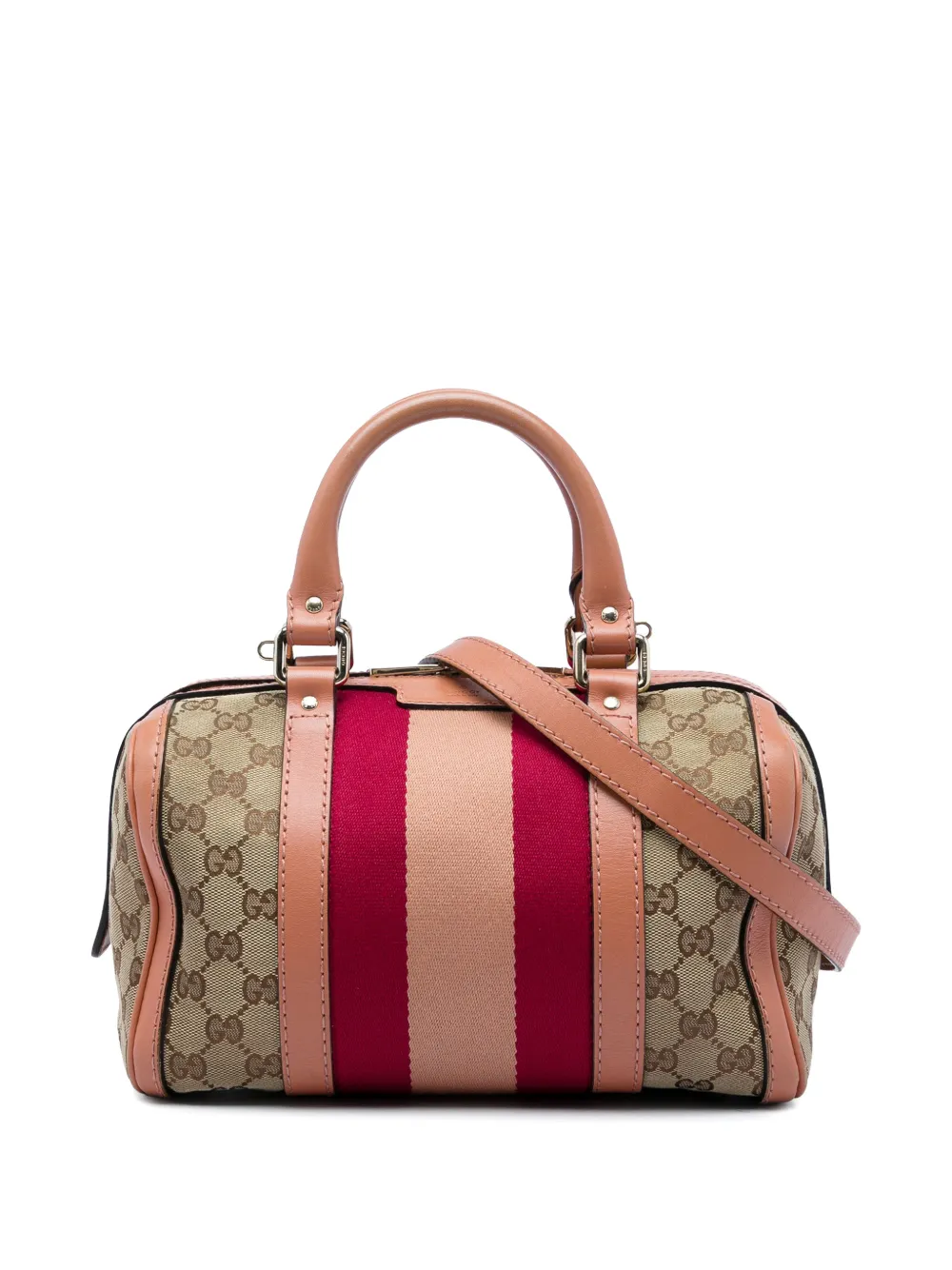 Gucci Pre-Owned 2016-2026 Small GG Canvas Web Joy Boston Bag satchel - Toni neutri