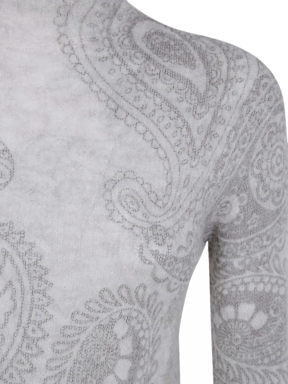 Emporio Armani Alpaca trui met paisley-print Beige