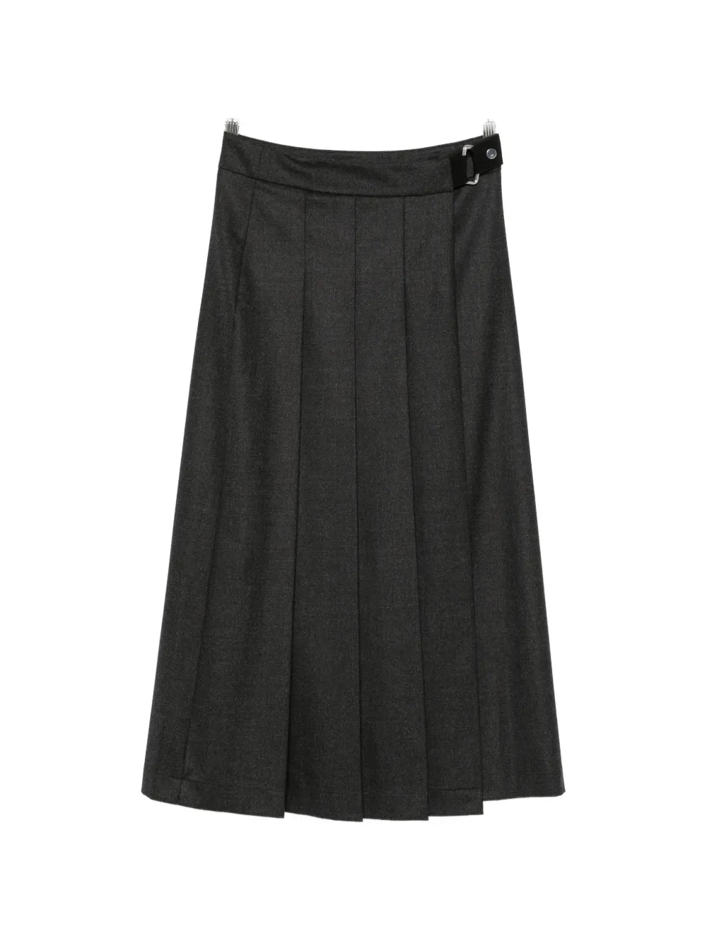 P.A.R.O.S.H. Ludy pleated buckle-fastening midi skirt - Grau