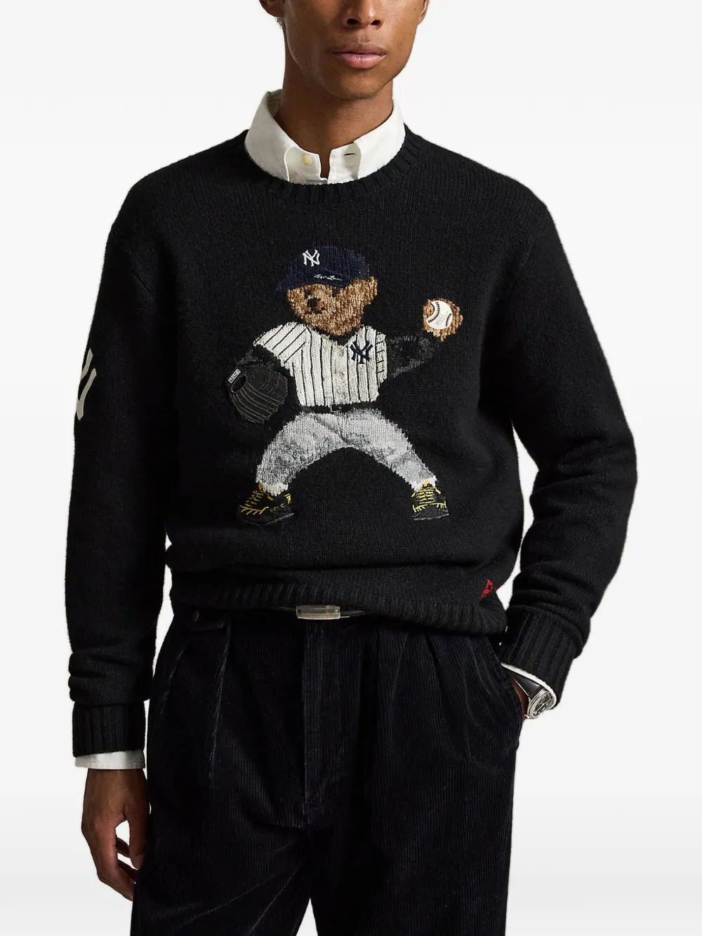 Polo Ralph Lauren x New York Yankees Polo Bear wollen trui Zwart