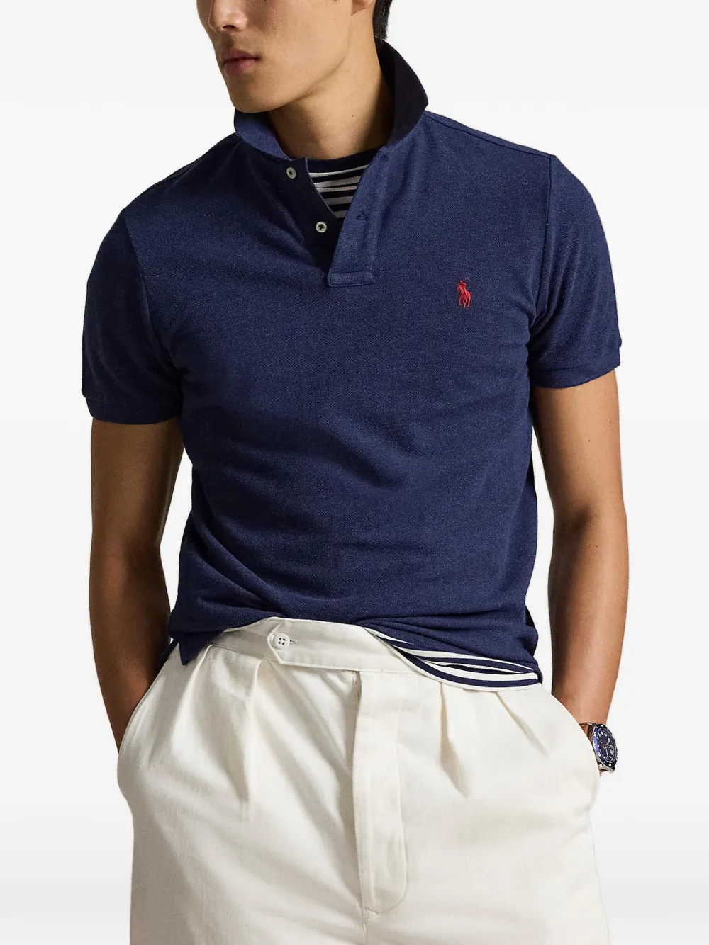 Polo Ralph Lauren Piqué poloshirt met geborduurd logo Blauw