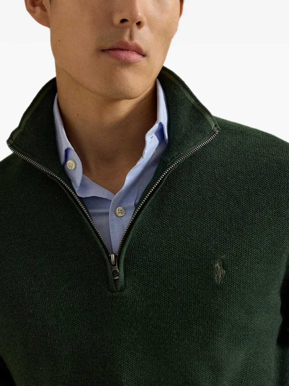 Polo Ralph Lauren Mesh gebreide trui met rits Groen