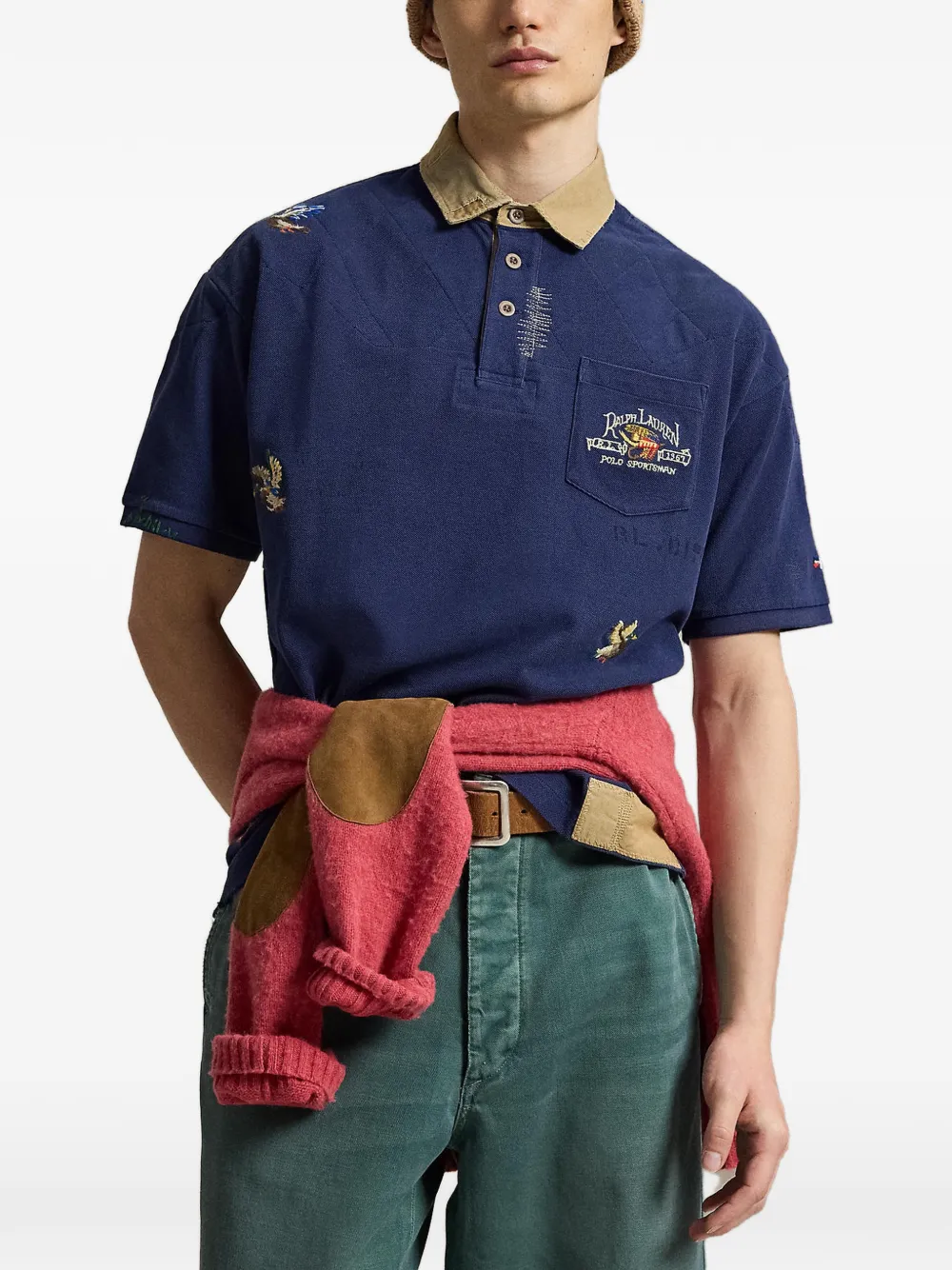 Polo Ralph Lauren Gewatteerd poloshirt met geborduurde eend Blauw