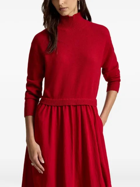 Polo Ralph Lauren robe mi-longue à bords côtelés et boutons dans le dos