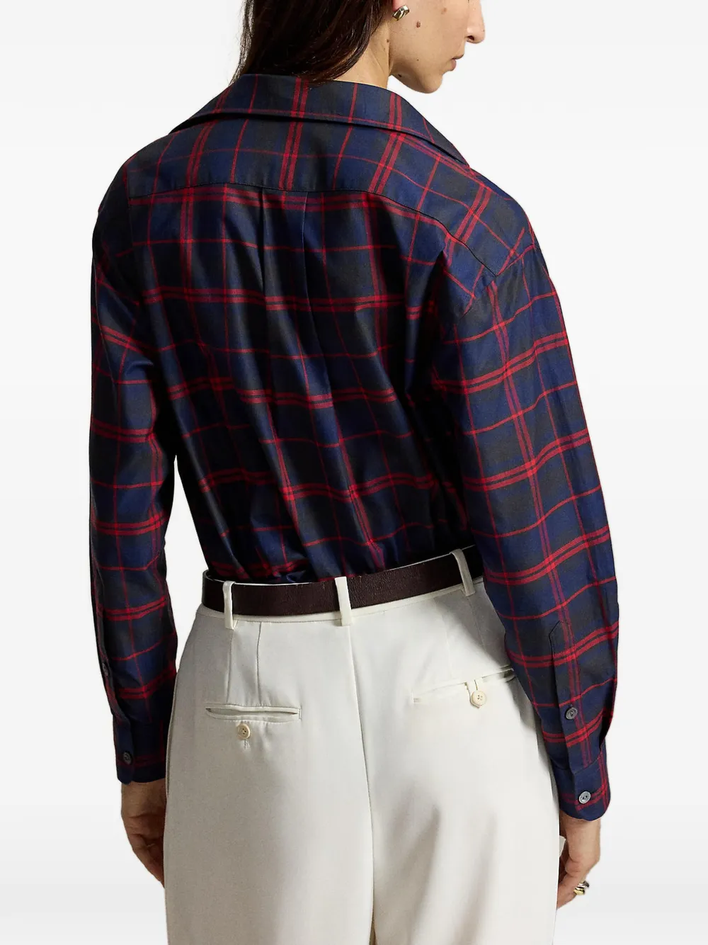 Polo Ralph Lauren Blouse met tartan-ruit en knopen Blauw