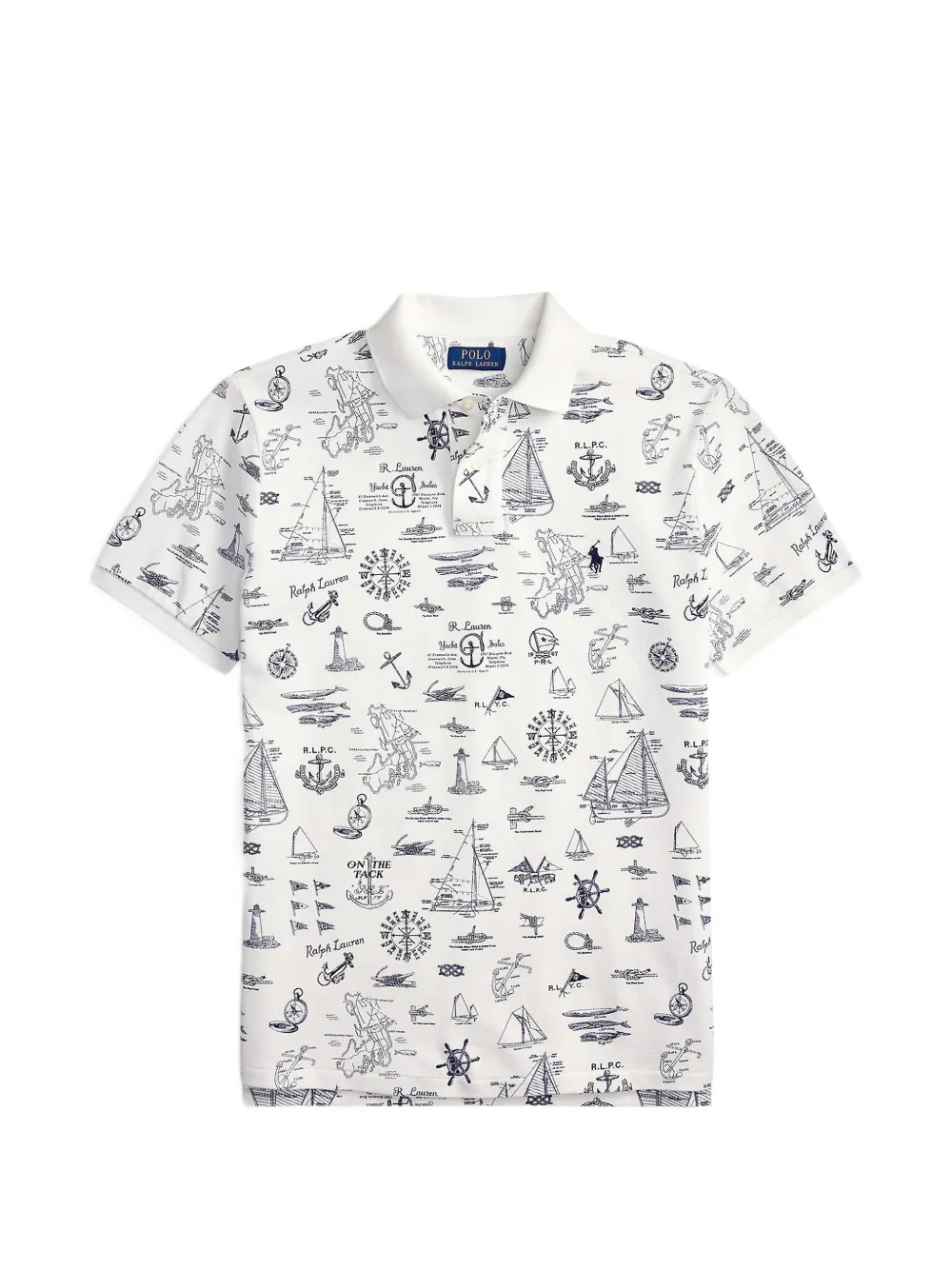 Polo Ralph Lauren custom slim fit nautical mesh polo shirt - Bianco