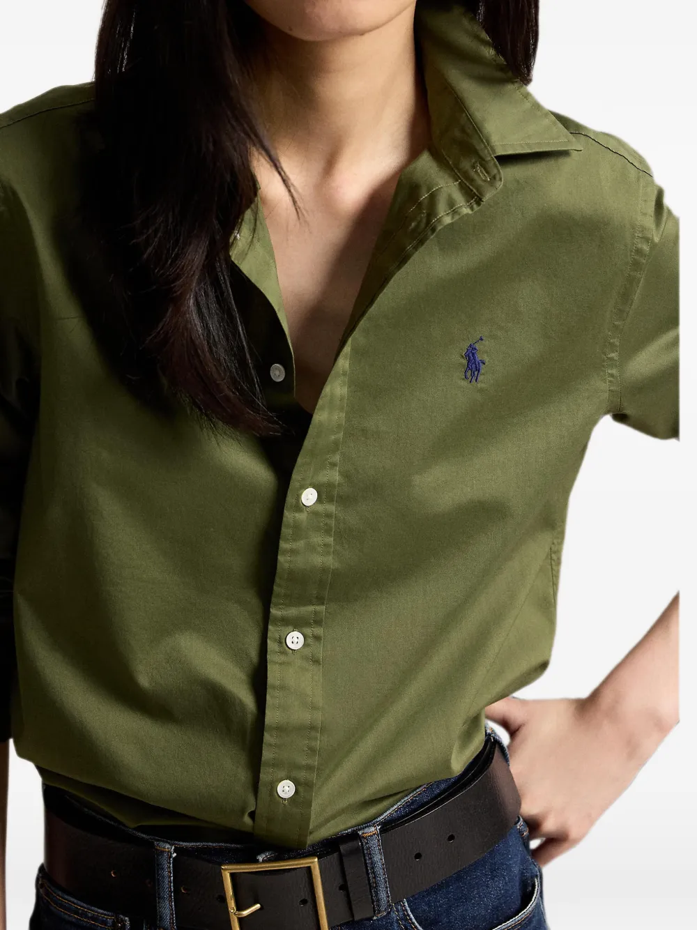 Polo Ralph Lauren Classic Fit twill blouse Groen