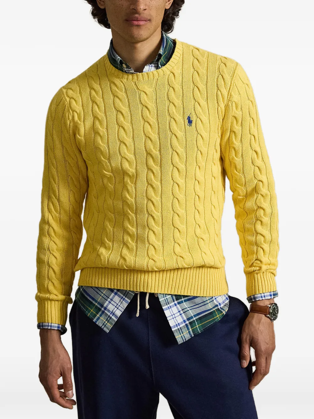 Polo Ralph Lauren Kabelgebreide katoenen trui Geel