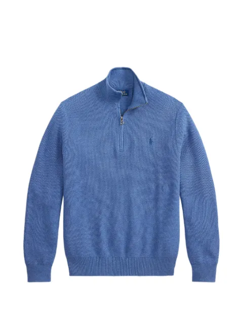 Polo Ralph Lauren mesh-knit cotton quarter-zip jumper