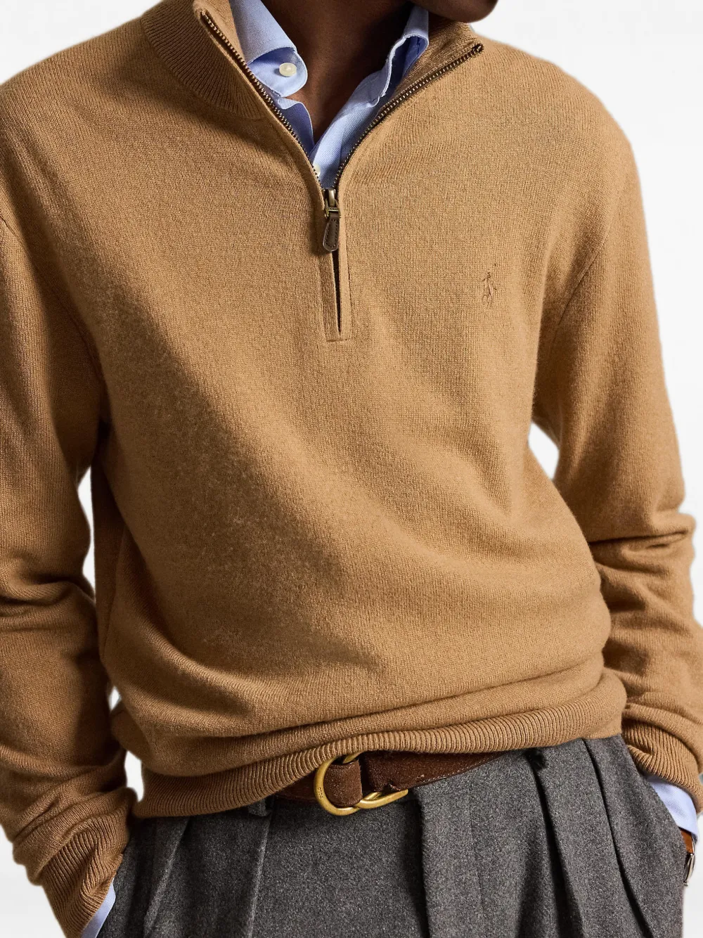 Polo Ralph Lauren Wollen trui met rits Bruin