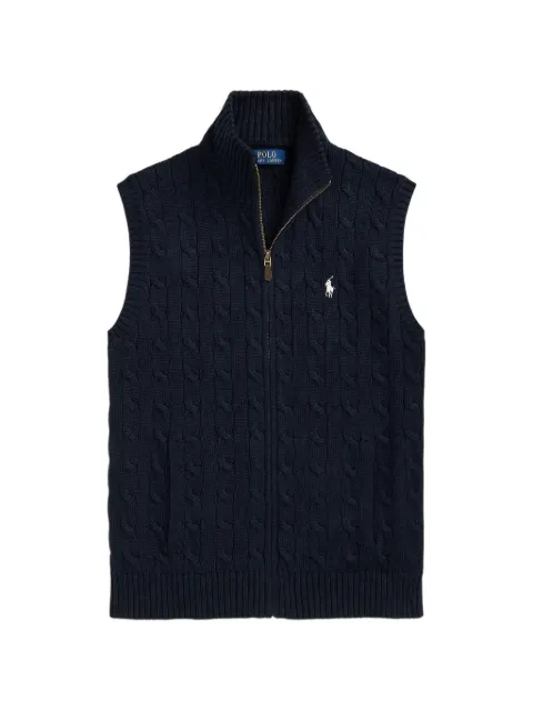 Polo Ralph Lauren cable-knit zip-up sleeveless cardigan