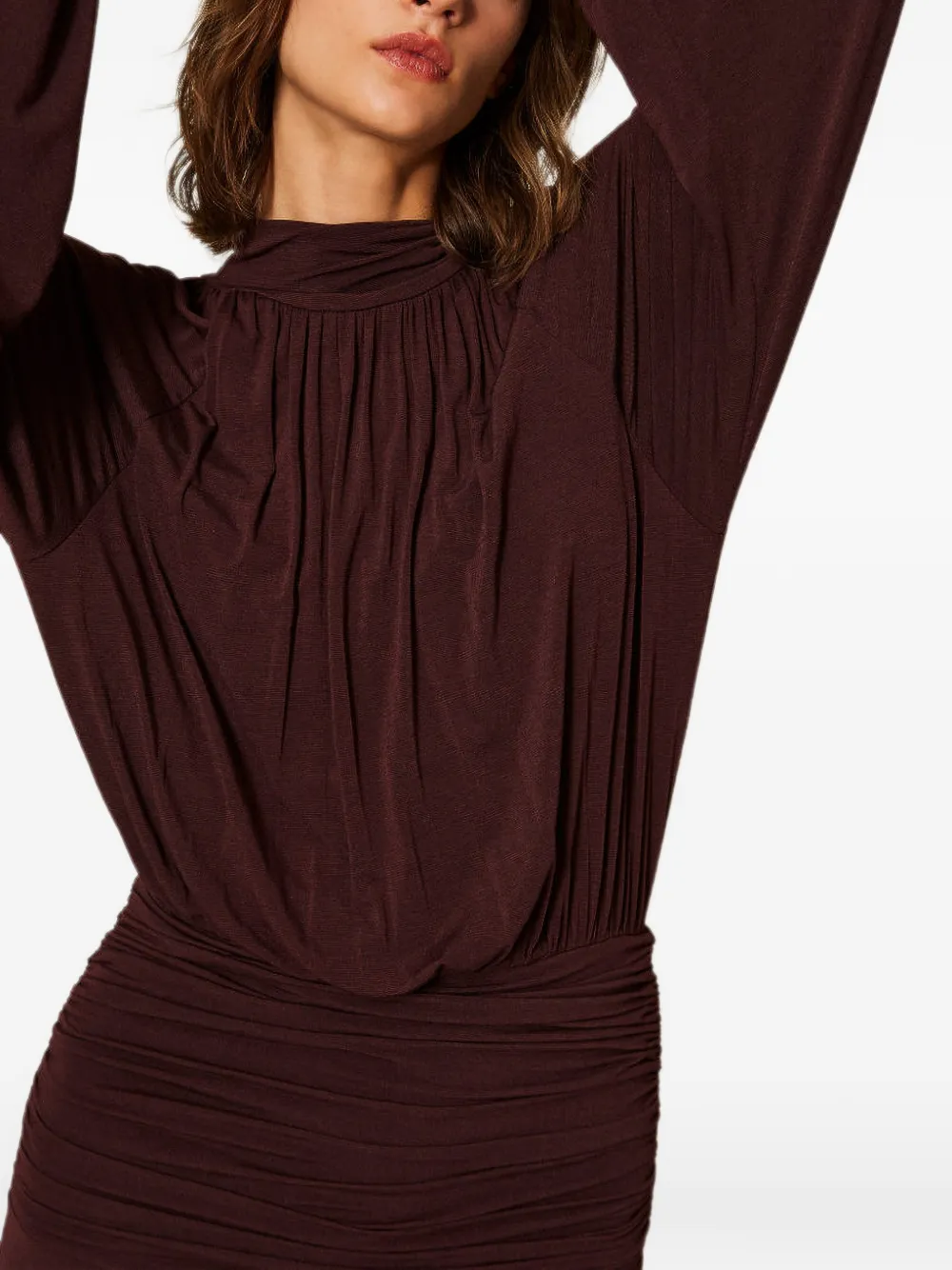 TWINSET Maxi-jurk met gedrapeerd detail Paars