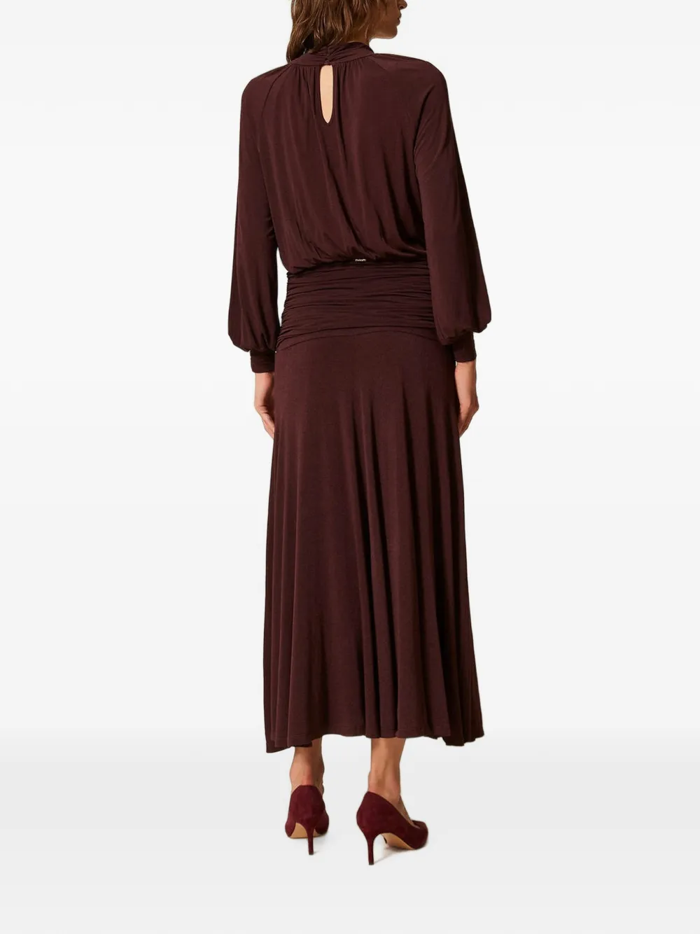 TWINSET Maxi-jurk met gedrapeerd detail Paars