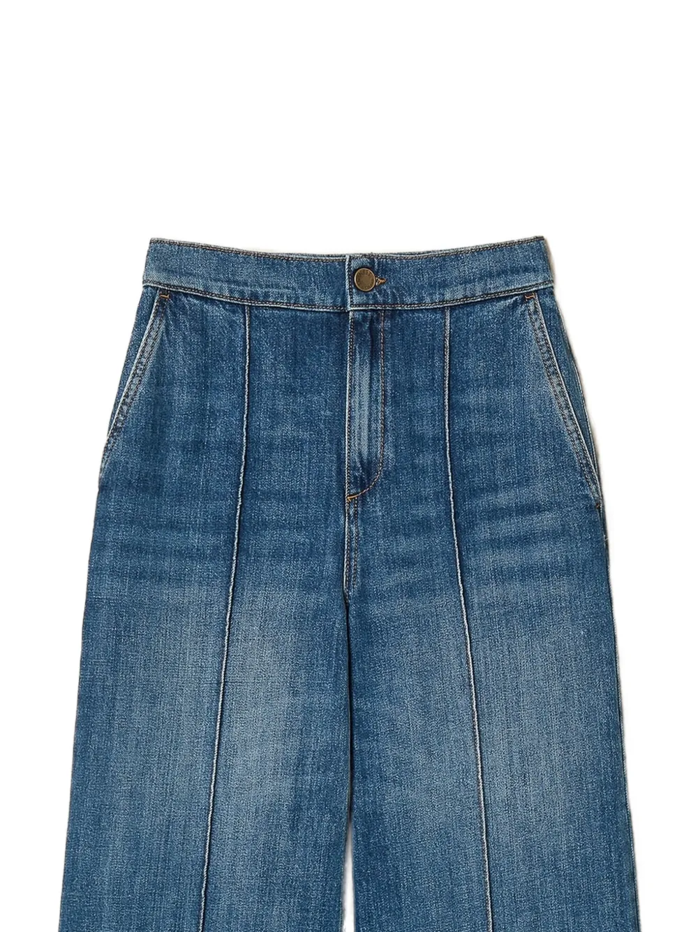 TWINSET Jeans met wijde pijpen en naad detail Blauw