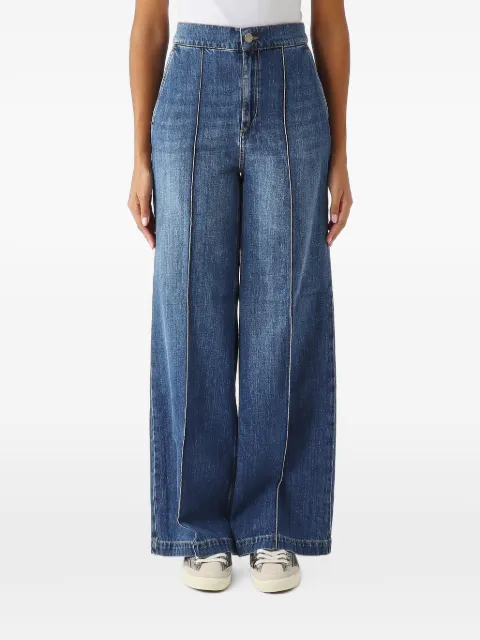 TWINSET wide leg jeans with ribbing