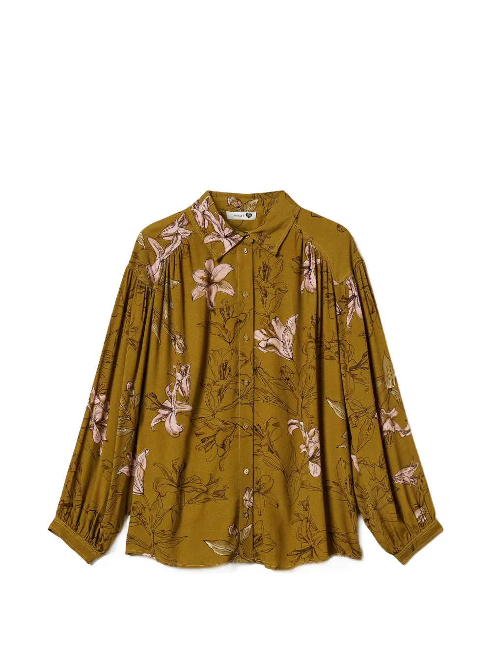 TWINSET floral crêpe-de-Chine shirt - Braun