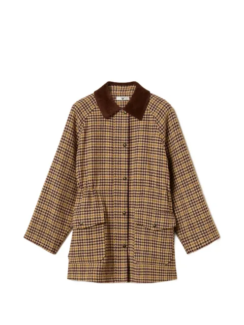 TWINSET parka con motivo pied de poule en jacquard