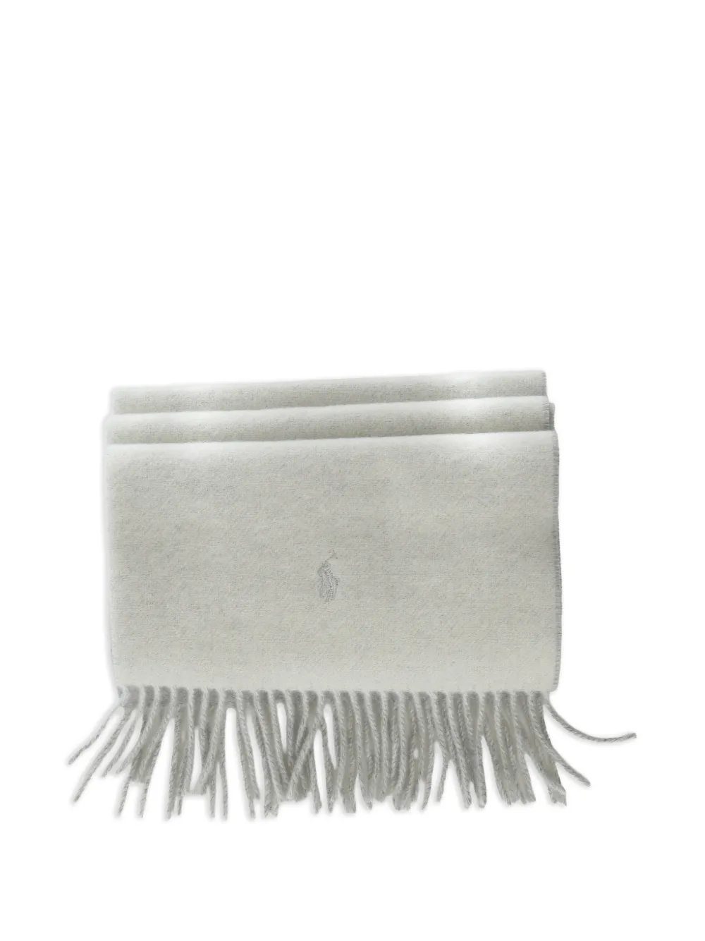 Polo Ralph Lauren logo-embroidered fringed scarf - Nude