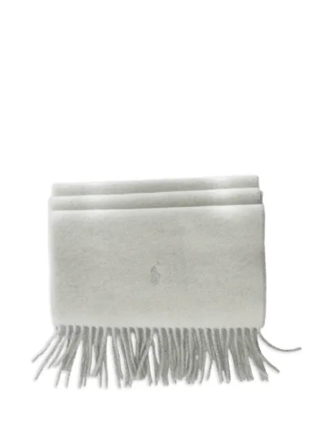 Polo Ralph Lauren logo-embroidered fringed scarf