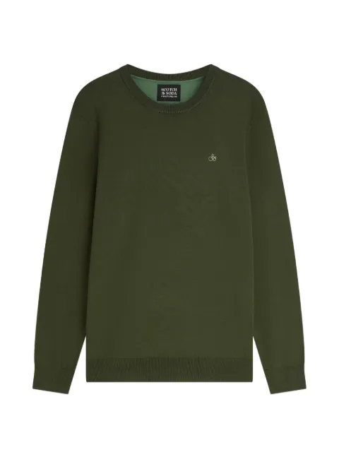 Scotch & Soda logo-embroidered crew-neck sweater