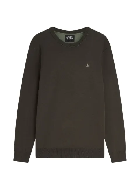 Scotch & Soda logo-embroidered crew-neck sweater