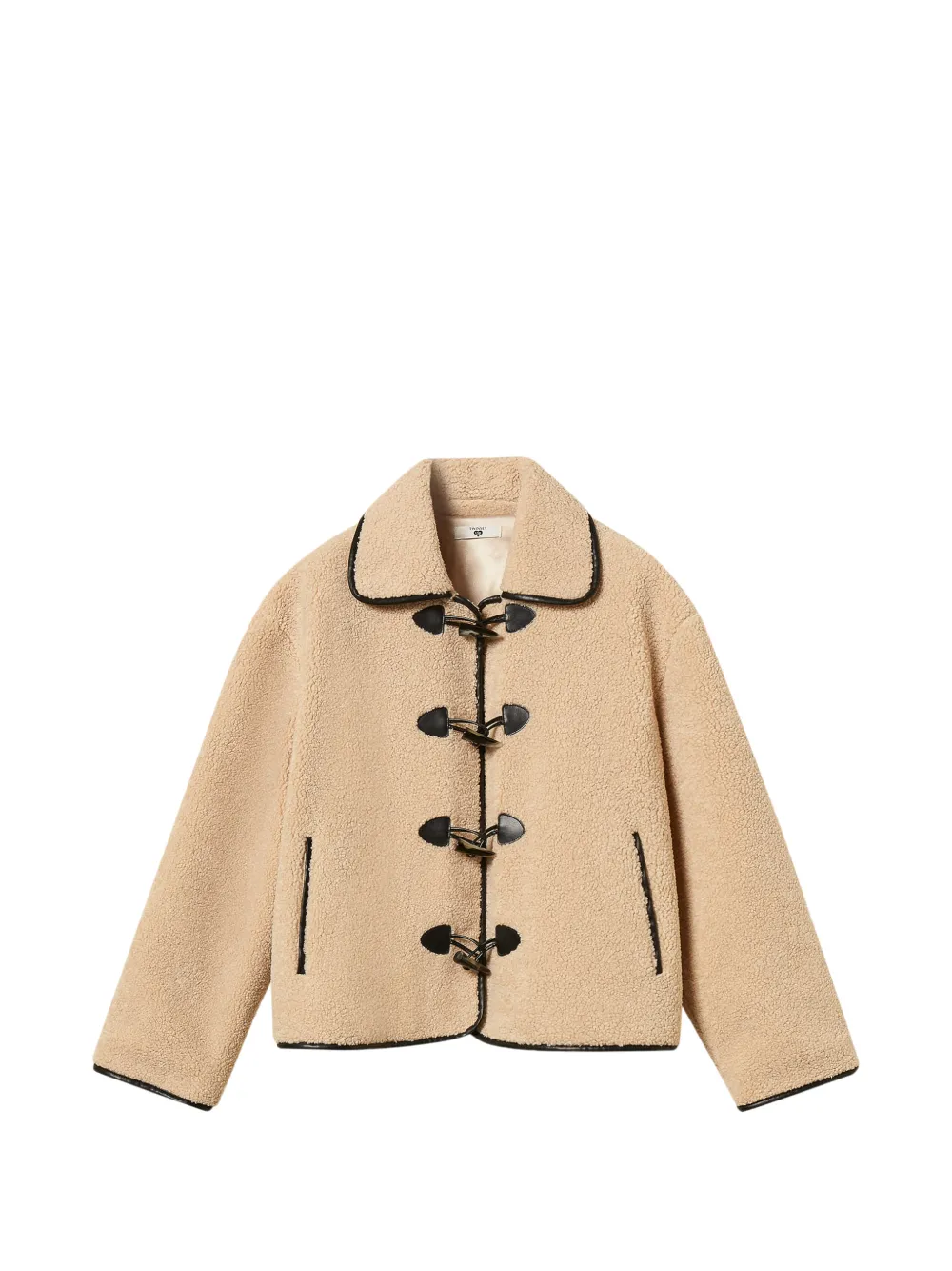 TWINSET faux-fur caban coat with frog fasteners - Toni neutri