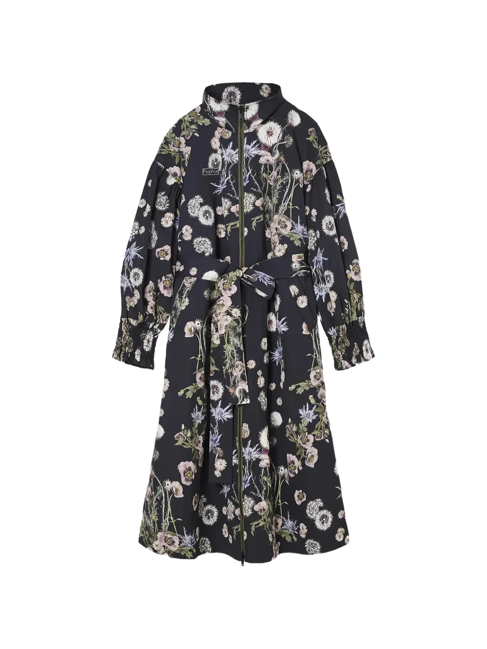 PSOPHIA floral-print belted trench coat - Noir
