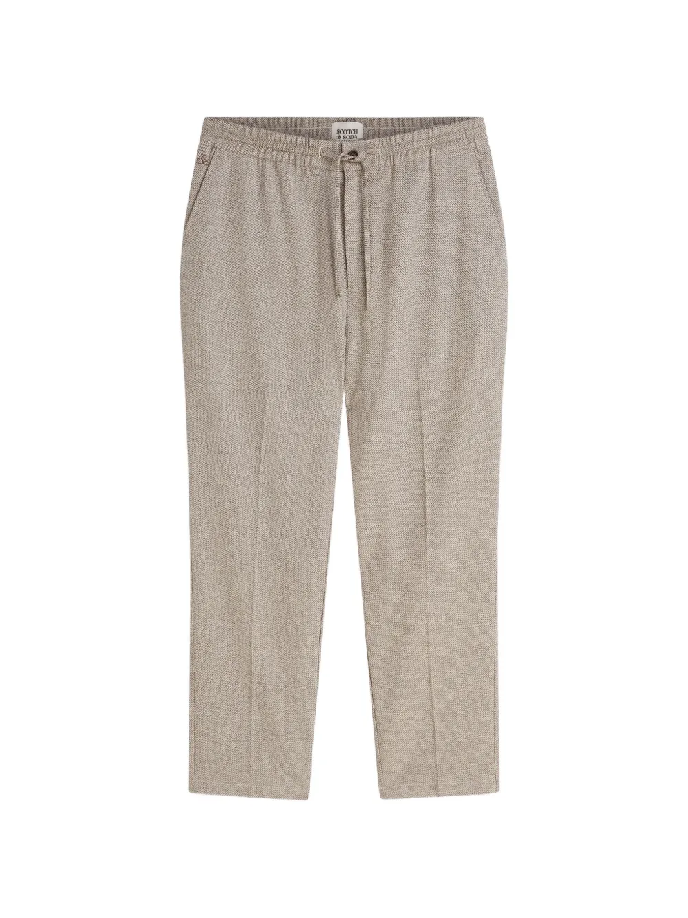 Scotch & Soda drawstring-waist herringbone trousers - Toni neutri