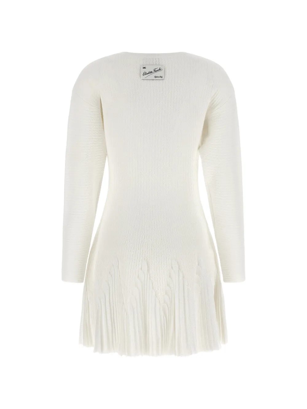 Elisabetta Franchi Gebreide jurk met ruches Beige