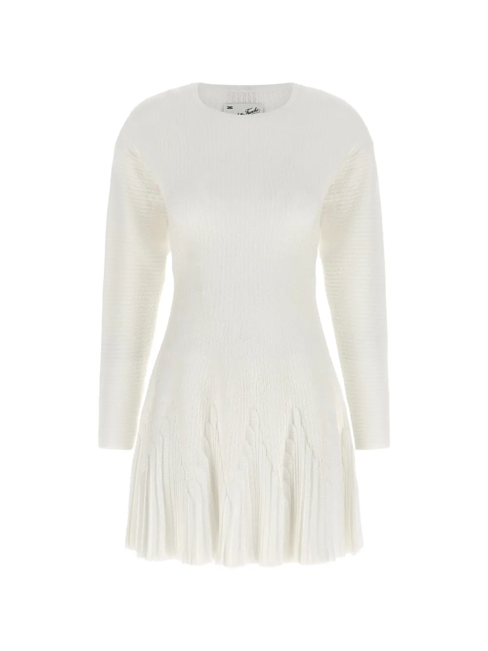 Elisabetta Franchi Gebreide jurk met ruches Beige