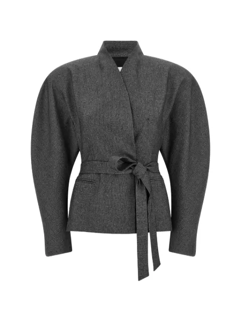 THE ANDAMANE Margaux belted-waist fitted jacket 