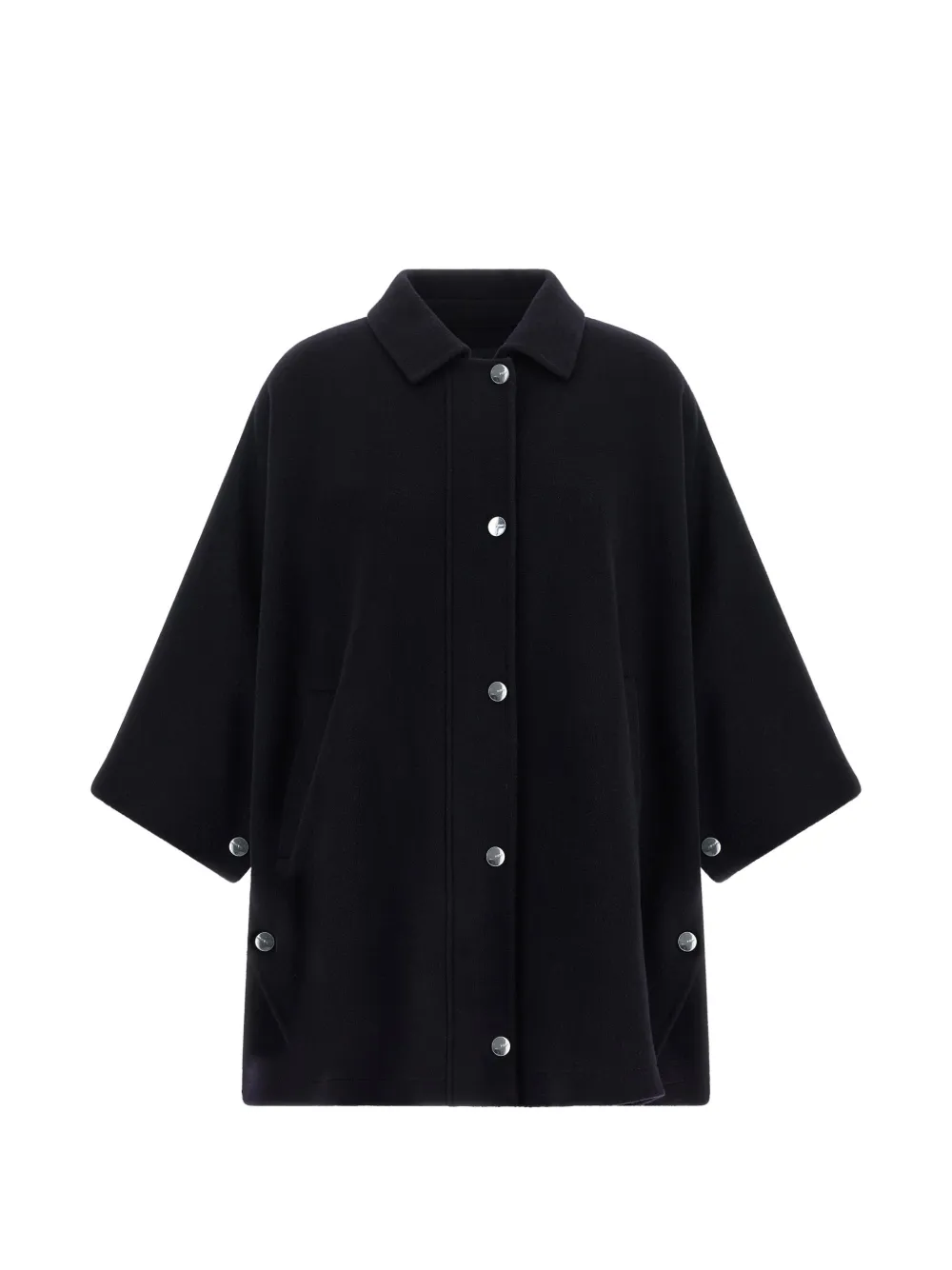 PINKO Caban wollen jas met sjaalvlak Blauw