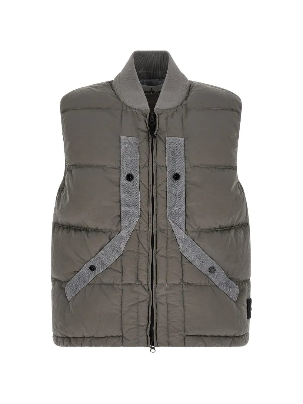 Stone Island Gesteppte Weste in Knitteroptik - Grau