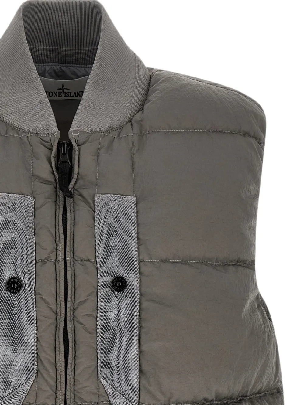 Stone Island Gewatteerde bodywarmer met gekreukt effect Grijs