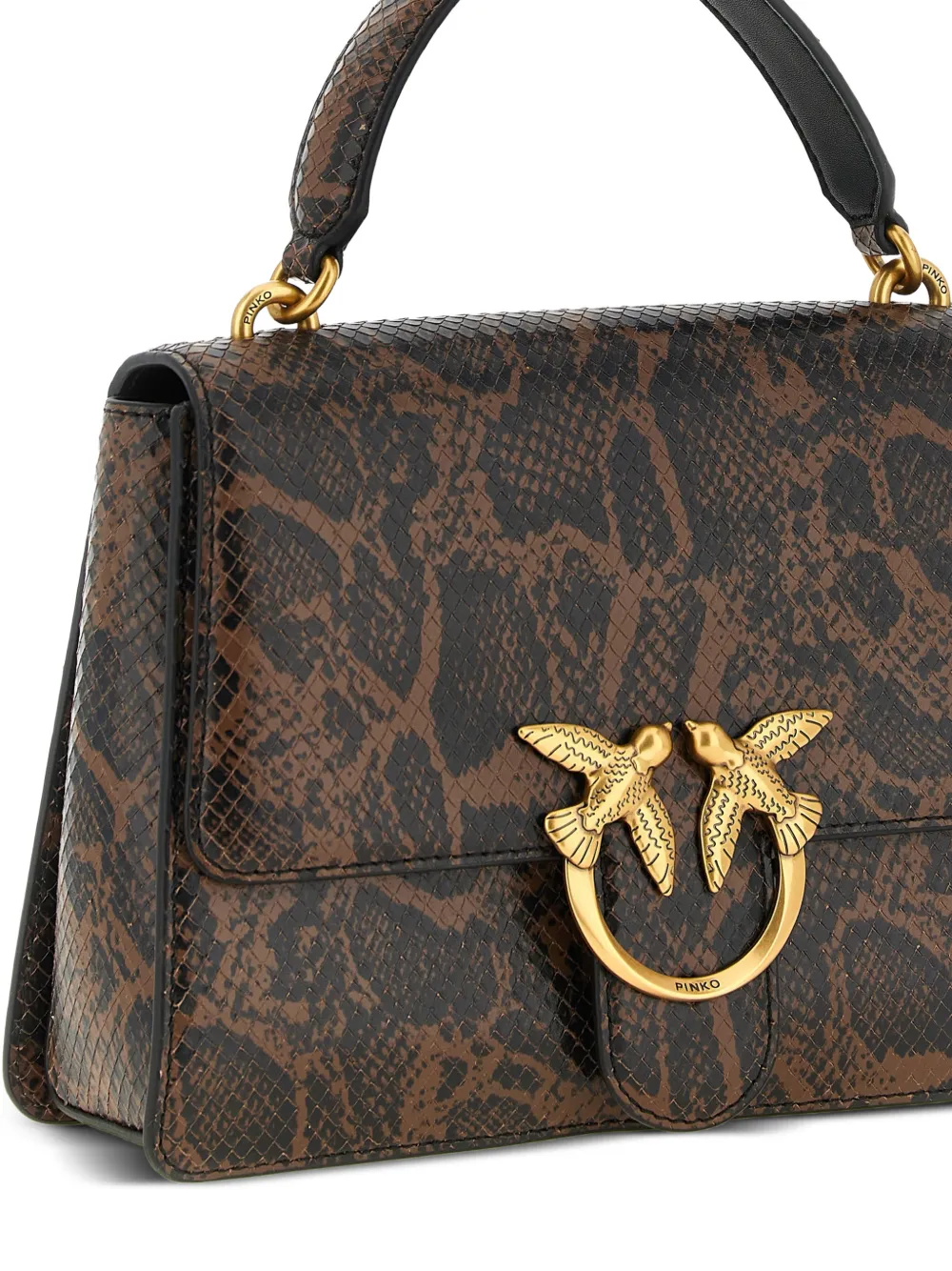 PINKO Medium Love One Light handtas met python-print Bruin