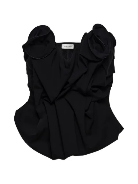 Magda Butrym floral-appliqué draped corset top
