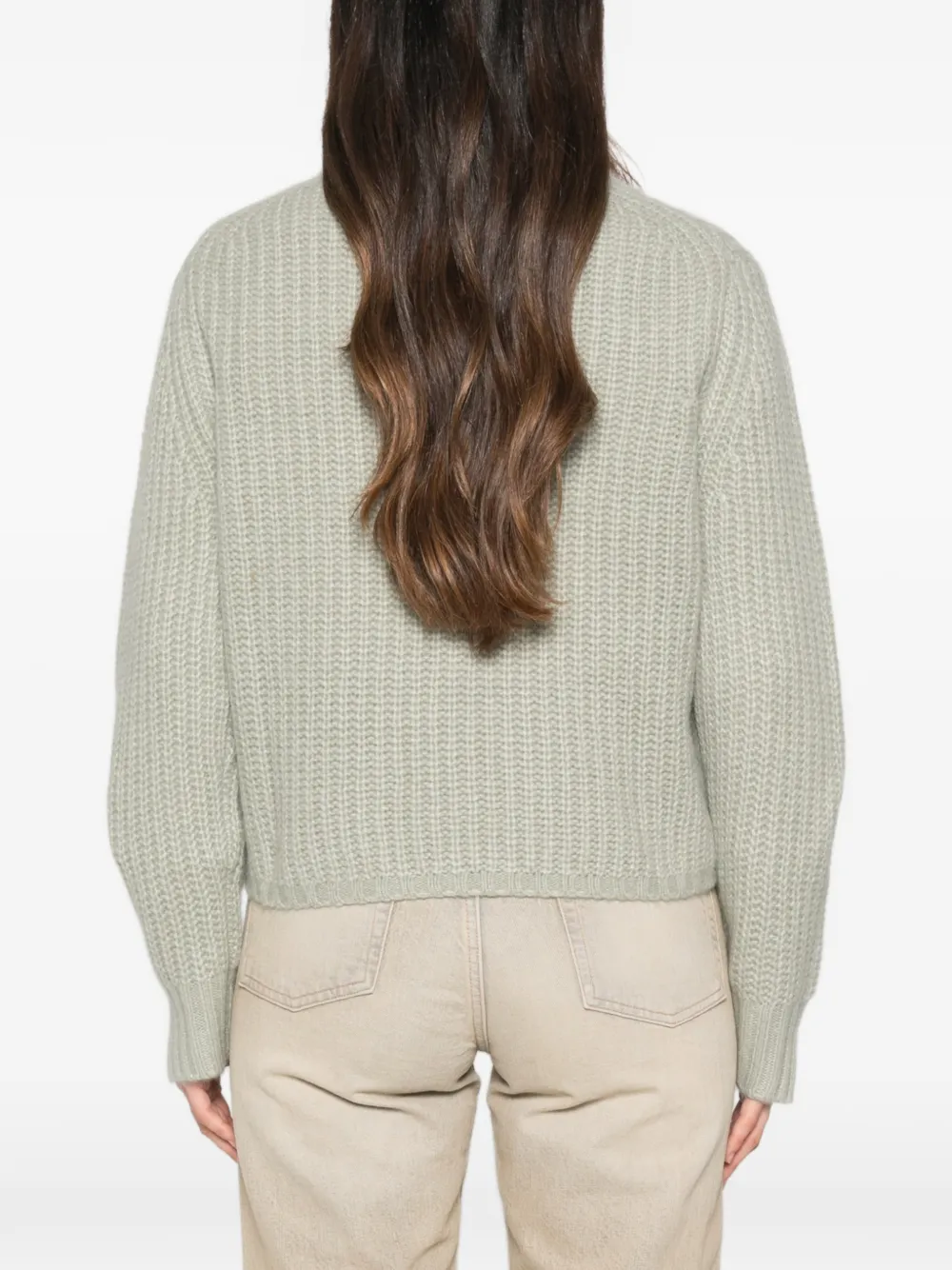 Allude Ribgebreide trui Groen