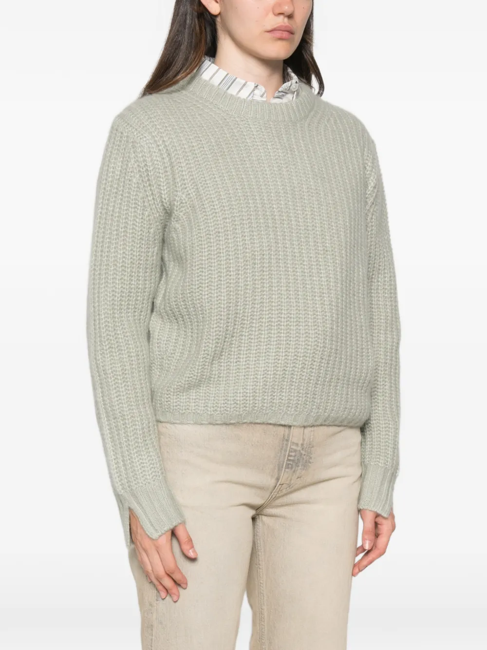 Allude Ribgebreide trui Groen